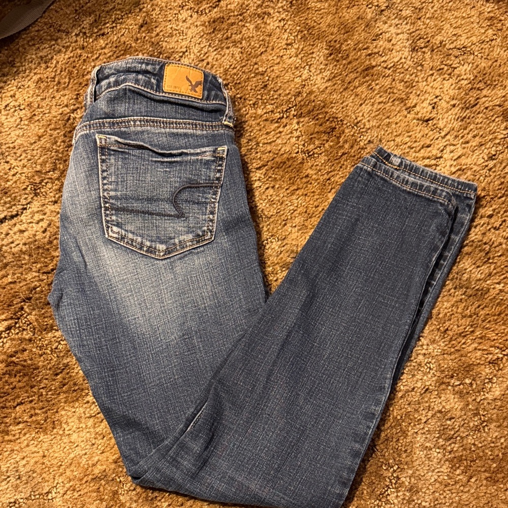 American Eagle Outfitters Women’s Straight Leg Jeans - Indigo Blue